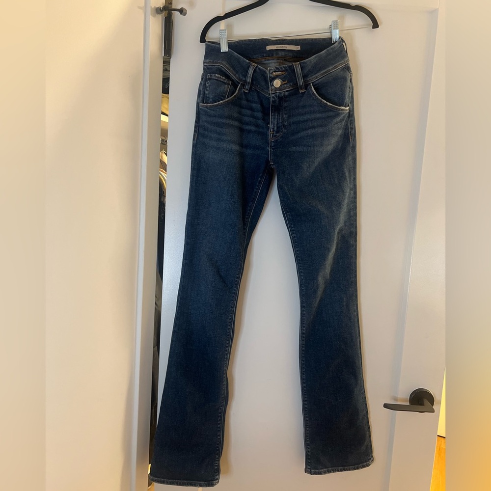 Hudson Beth Mid Rise Baby Boot Jeans size 27 majesty missing 2 buttons have them